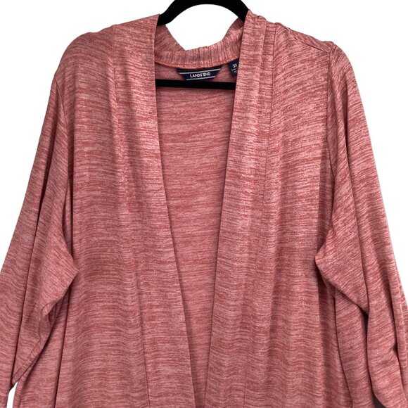 Lands End Womens Open Front Cardigan‎ Size 3X 24W-26W Sweater Long - Picture 2 of 9